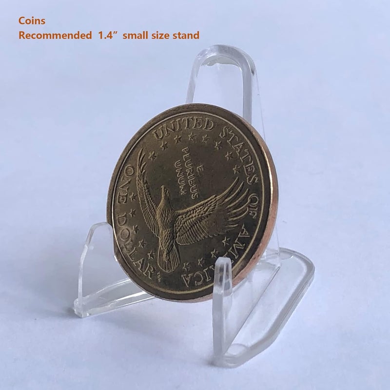 LRANFOW Challenge Coin Display Stand Coin Holder, 25 PCS 1.4" Acrylic Stands for Display Coins Easel Trading Cards Challenge Medals Casino Chips or Other Small Items at Museum Home Decoration Birthdays Tables - Image 5